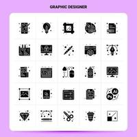 solide 25 grafisch ontwerper icoon reeks vector glyph stijl ontwerp zwart pictogrammen reeks web en mobiel bedrijf ideeën ontwerp vector illustratie