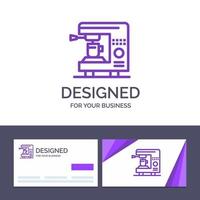 creatief bedrijf kaart en logo sjabloon koffie elektrisch huis machine vector illustratie