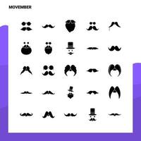 25 movember icoon reeks solide glyph icoon vector illustratie sjabloon voor web en mobiel ideeën voor bedrijf bedrijf