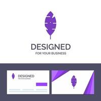 creatief bedrijf kaart en logo sjabloon veer inkt schrijven vector illustratie