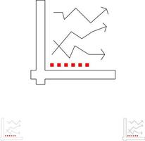 diagram analyse analytisch analytics tabel gegevens stoutmoedig en dun zwart lijn icoon reeks vector