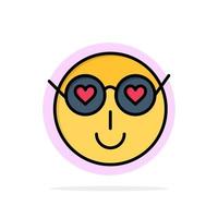 smiley emoji's liefde schattig gebruiker abstract cirkel achtergrond vlak kleur icoon vector