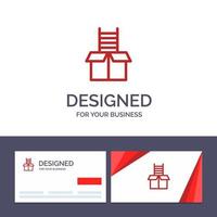 creatief bedrijf kaart en logo sjabloon doos geschenk succes beklimmen vector illustratie