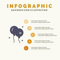 ballon Pasen natuur solide icoon infographics 5 stappen presentatie achtergrond vector