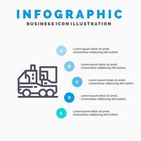 kunstmatig biologie digitaal blad leven lijn icoon met 5 stappen presentatie infographics achtergrond vector