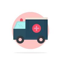 ambulance vrachtauto medisch helpen busje vlak kleur icoon vector