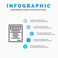 boek onderwijs studie lijn icoon met 5 stappen presentatie infographics achtergrond vector