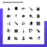 25 gebouw en bouw icoon reeks solide glyph icoon vector illustratie sjabloon voor web en mobiel ideeën voor bedrijf bedrijf