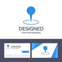 creatief bedrijf kaart en logo sjabloon plaats kaart markeerstift pin vector illustratie