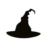 silhouet van heksenhoed voor halloween vector