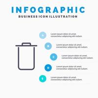 instagram sets uitschot lijn icoon met 5 stappen presentatie infographics achtergrond vector