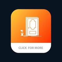 deur Gesloten hout fabriek mobiel app knop android en iOS glyph versie vector