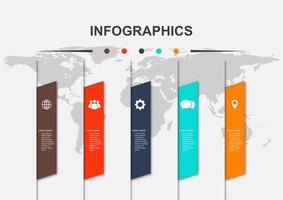 infographic ontwerpsjabloon met 5 opties vector