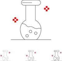 analyse biochemie biologie chemie stoutmoedig en dun zwart lijn icoon reeks vector