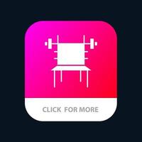 balans halter geschiktheid Sportschool machine mobiel app knop android en iOS glyph versie vector