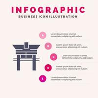 poort brug China Chinese infographics presentatie sjabloon 5 stappen presentatie vector