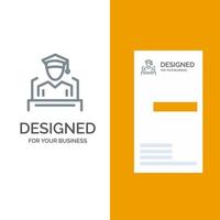 pet onderwijs diploma uitreiking toespraak grijs logo ontwerp en bedrijf kaart sjabloon vector