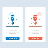 bloem liefde hart bruiloft blauw en rood downloaden en kopen nu web widget kaart sjabloon vector