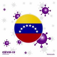 bidden voor Venezuela covid19 coronavirus typografie vlag blijven huis blijven gezond nemen zorg van uw eigen Gezondheid vector