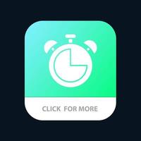 alarm klok onderwijs timer mobiel app knop android en iOS glyph versie vector