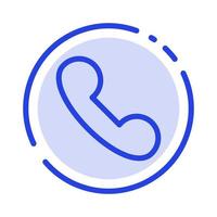 telefoon mobiel telefoon telefoontje blauw stippel lijn lijn icoon vector