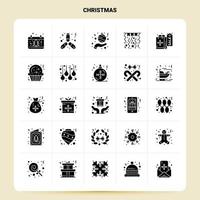 solide 25 Kerstmis icoon reeks vector glyph stijl ontwerp zwart pictogrammen reeks web en mobiel bedrijf ideeën ontwerp vector illustratie