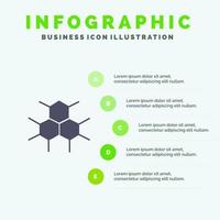 moleculair structuur medisch Gezondheid solide icoon infographics 5 stappen presentatie achtergrond vector