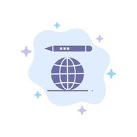wereld onderwijs wereldbol potlood blauw icoon Aan abstract wolk achtergrond vector