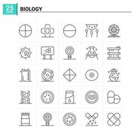 25 biologie icoon reeks vector achtergrond