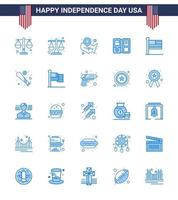 25 blauw tekens voor Verenigde Staten van Amerika onafhankelijkheid dag bal Verenigde plaats pin staten ster bewerkbare Verenigde Staten van Amerika dag vector ontwerp elementen