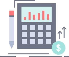 berekening gegevens financieel investering markt vlak kleur icoon vector