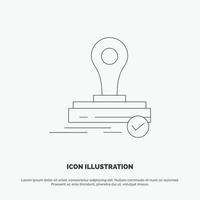 postzegel kloon druk op logo lijn icoon vector
