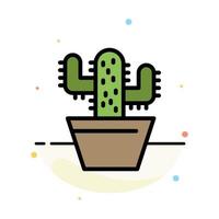 cactus natuur pot voorjaar abstract vlak kleur icoon sjabloon vector