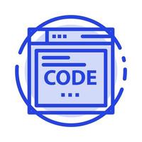 browser internet code codering blauw stippel lijn lijn icoon vector