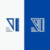 onderwijs meetkundig gereedschap lijn en glyph solide icoon blauw banier lijn en glyph solide icoon blauw banier vector