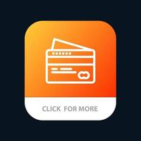 kaart credit betaling betalen mobiel app knop android en iOS lijn versie vector