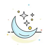 maan nacht ster weer ruimte vlak kleur icoon vector
