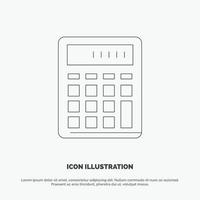 rekenmachine accounting bedrijf berekenen financieel wiskunde lijn icoon vector