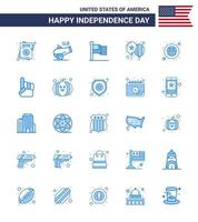 groep van 25 blues reeks voor onafhankelijkheid dag van Verenigde staten van Amerika zo net zo veiligheid partij Amerikaans dag ballonnen bewerkbare Verenigde Staten van Amerika dag vector ontwerp elementen