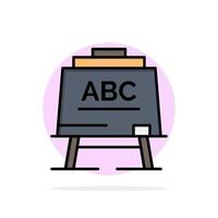 aan het leren leraar abc bord abstract cirkel achtergrond vlak kleur icoon vector