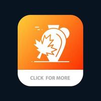 pot herfst Canada blad esdoorn- mobiel app knop android en iOS glyph versie vector
