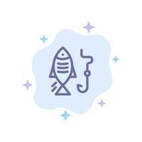 visvangst vis haak jacht- blauw icoon Aan abstract wolk achtergrond vector