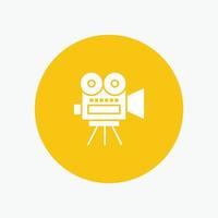 camera film film onderwijs wit glyph icoon vector