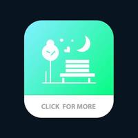 nacht maan romance romantisch park mobiel app knop android en iOS glyph versie vector