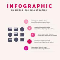 patroon systeem gegevens wetenschap patroon systeem solide icoon infographics 5 stappen presentatie achtergrond vector