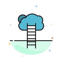 groei bedrijf carrière groei hemel ladder trap abstract vlak kleur icoon sjabloon vector