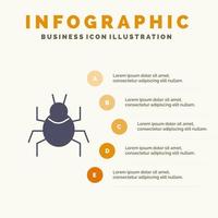 kever natuur virus Indisch solide icoon infographics 5 stappen presentatie achtergrond vector