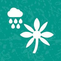 bloem met regen vector icoon