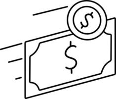 geld overdracht transactie bank bedrijf middelen financiën contant geld lijn met wit gekleurde vector