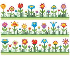 bloemen borders met abstract bloemen vector illustratie